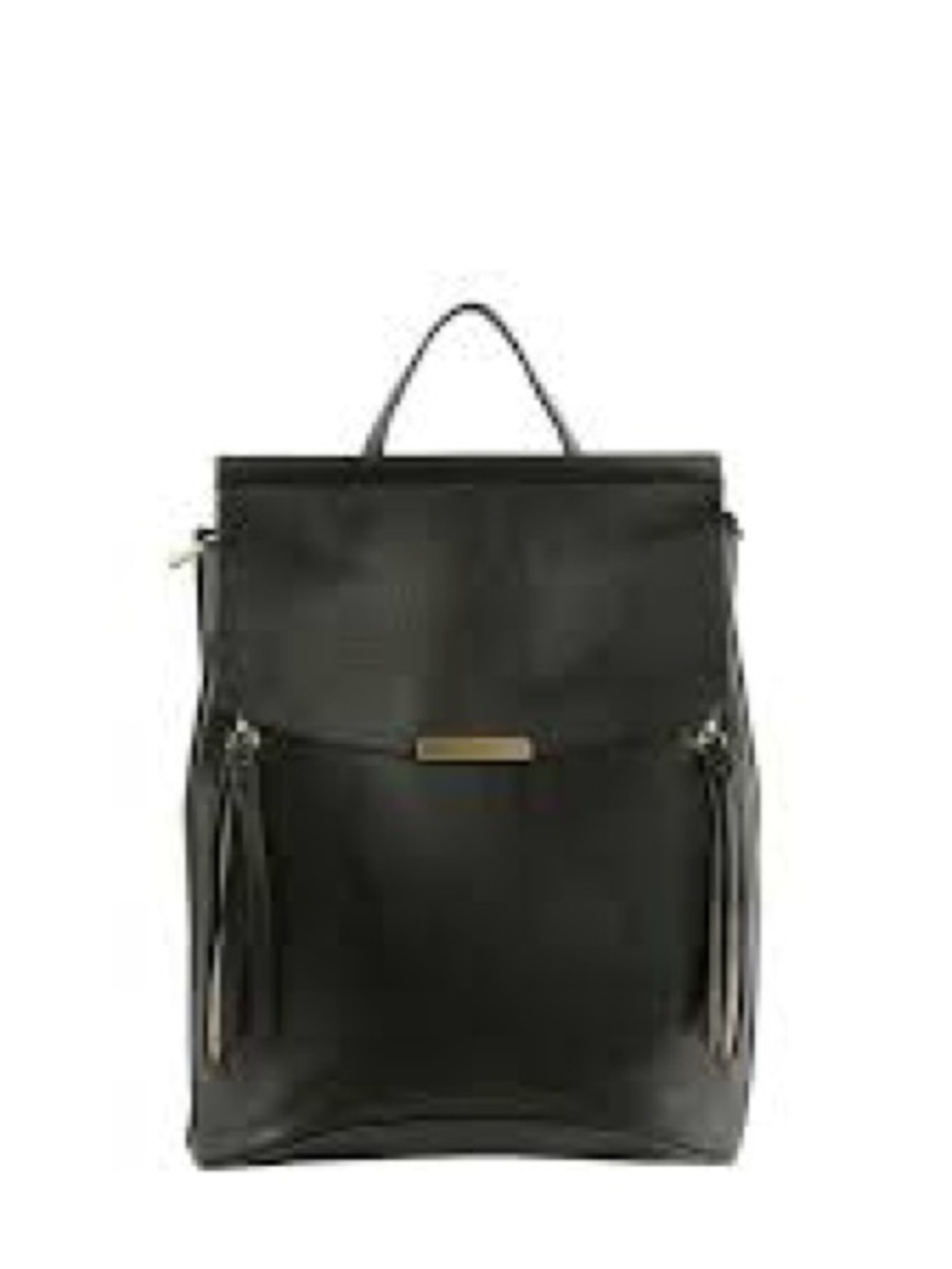 Mezon Black Convertible Leather-Look Backpack Crossbody